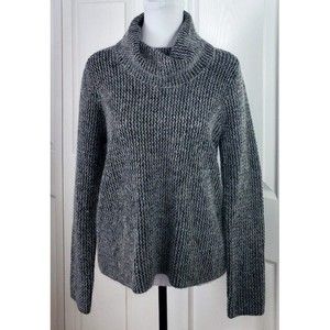 Linden Hill Women Mohair Blend Gray Cowl Neck Sweater Sz S Knit Long Sleeve EUC